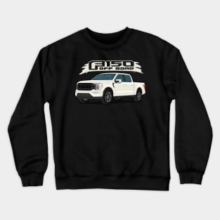 Car truck off road  f-150 white Crewneck Sweatshirt